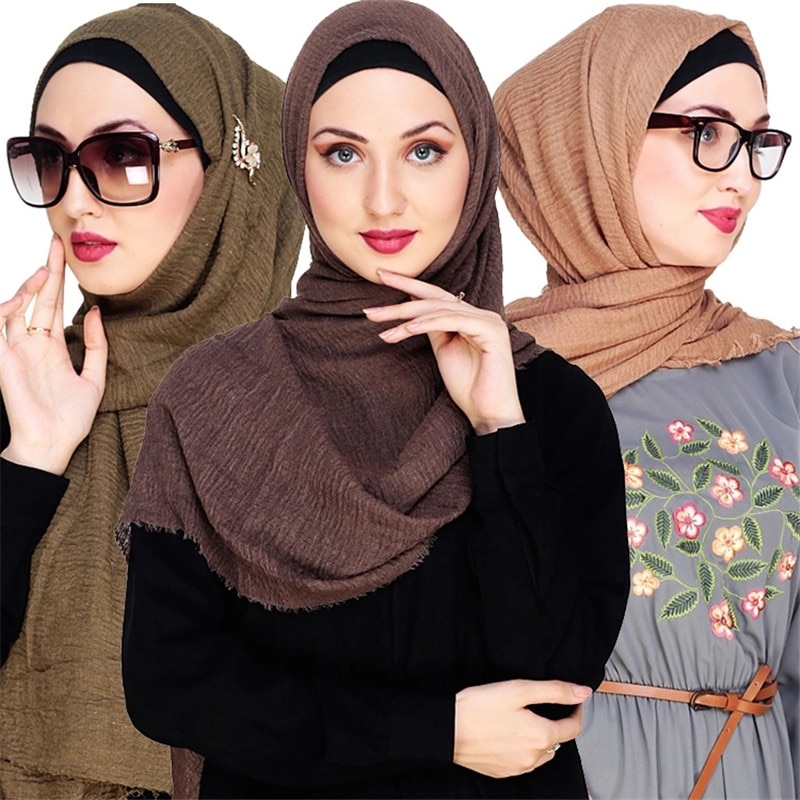 180*100CM  Crinkled Hijab ȭ ̽ Headscarf ..